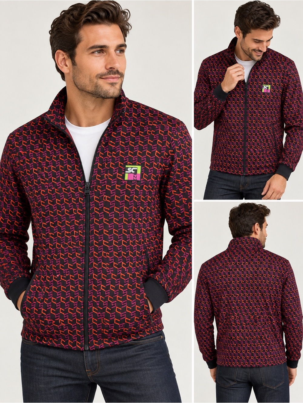 Scotch & Soda Geometric
Monogram Zip Jacket Men's Size
Small